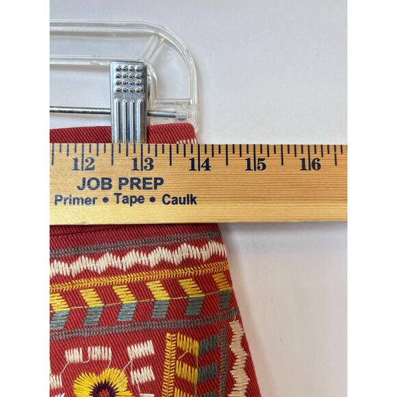 Lulus Rust Floral Embroidered Zip Boho Hippie Chic Skirt - Size Small - Picture 5 of 8